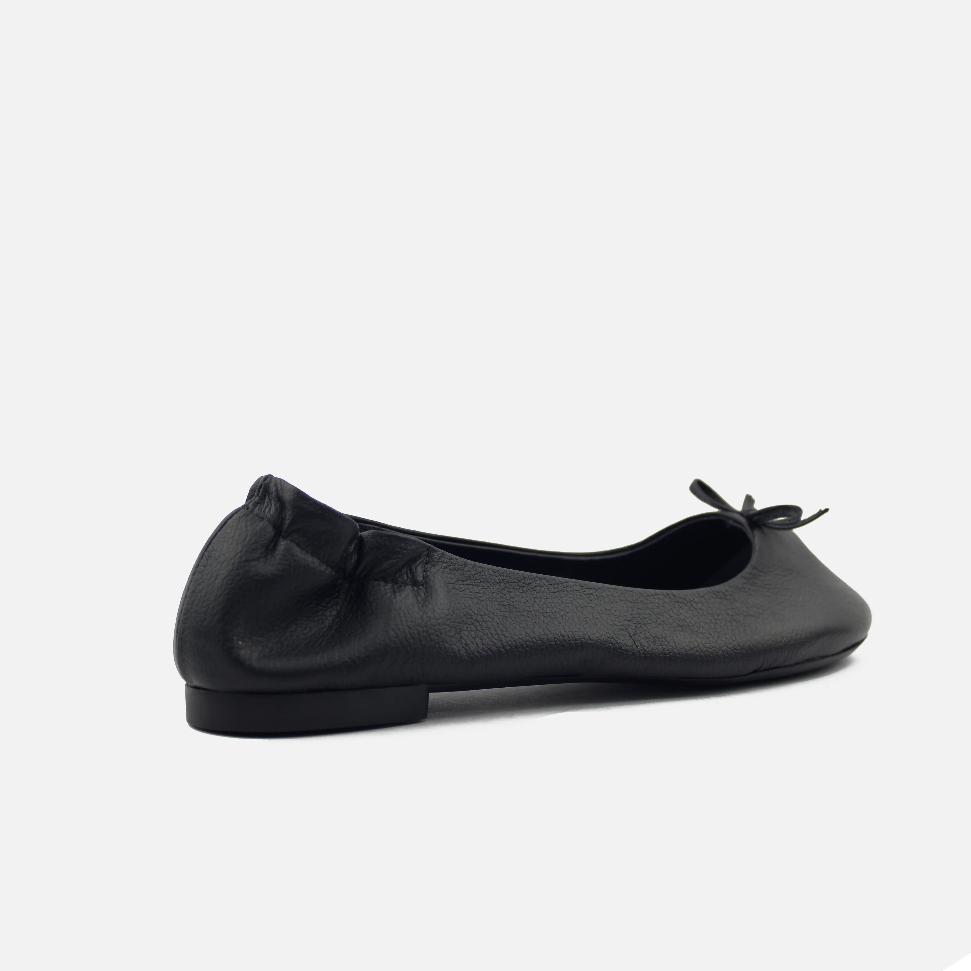 Baleta plana christal de cuero para mujer - Negro - Image 3