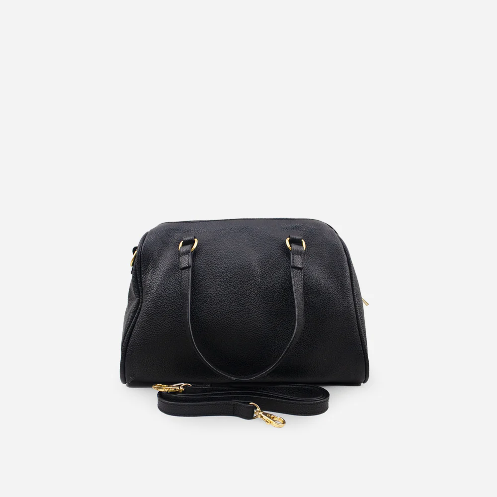 Baul araiya de cuero para mujer - Negro - Image 3