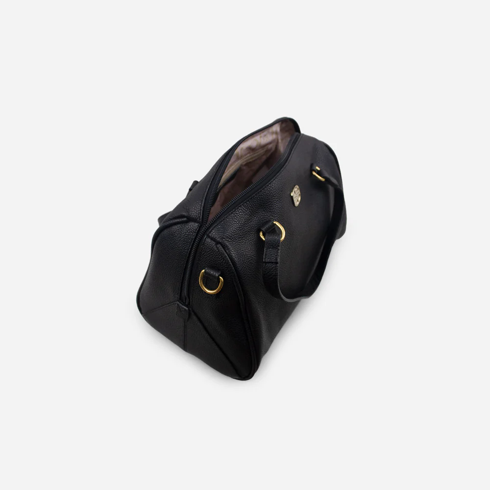 Baul araiya de cuero para mujer - Negro - Image 4