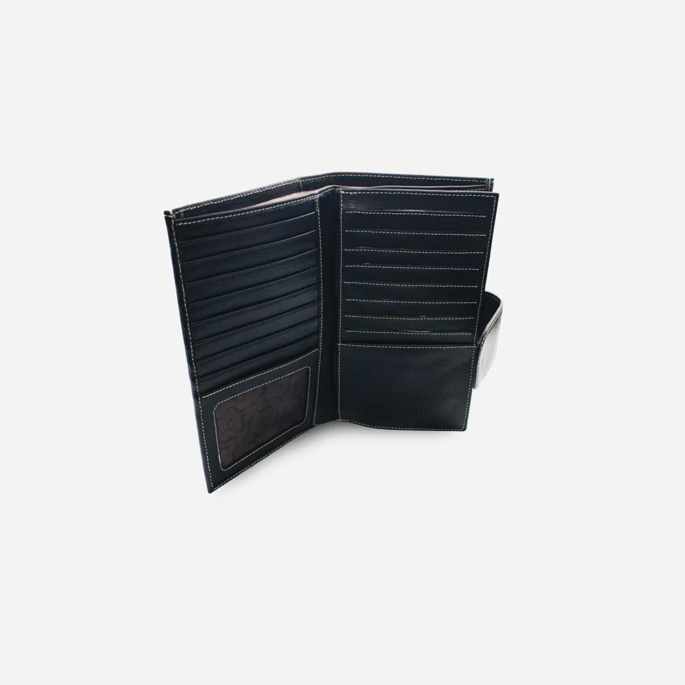 Billetera aurelia de cuero para mujer - Negro - Image 4