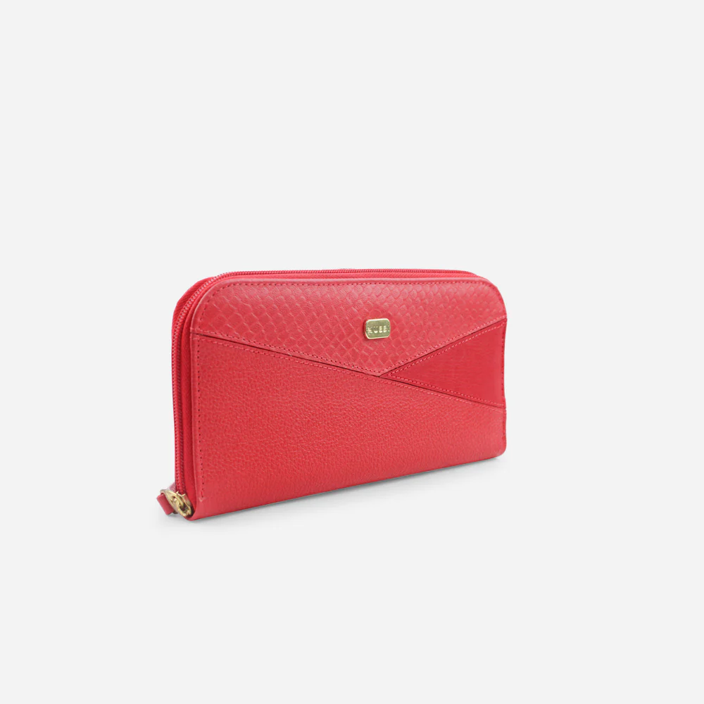 Billetera escarlata de cuero para mujer - Rojo - Image 2