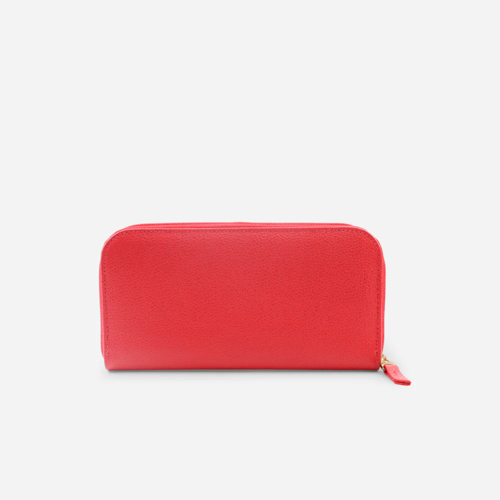 Billetera escarlata de cuero para mujer - Rojo - Image 3