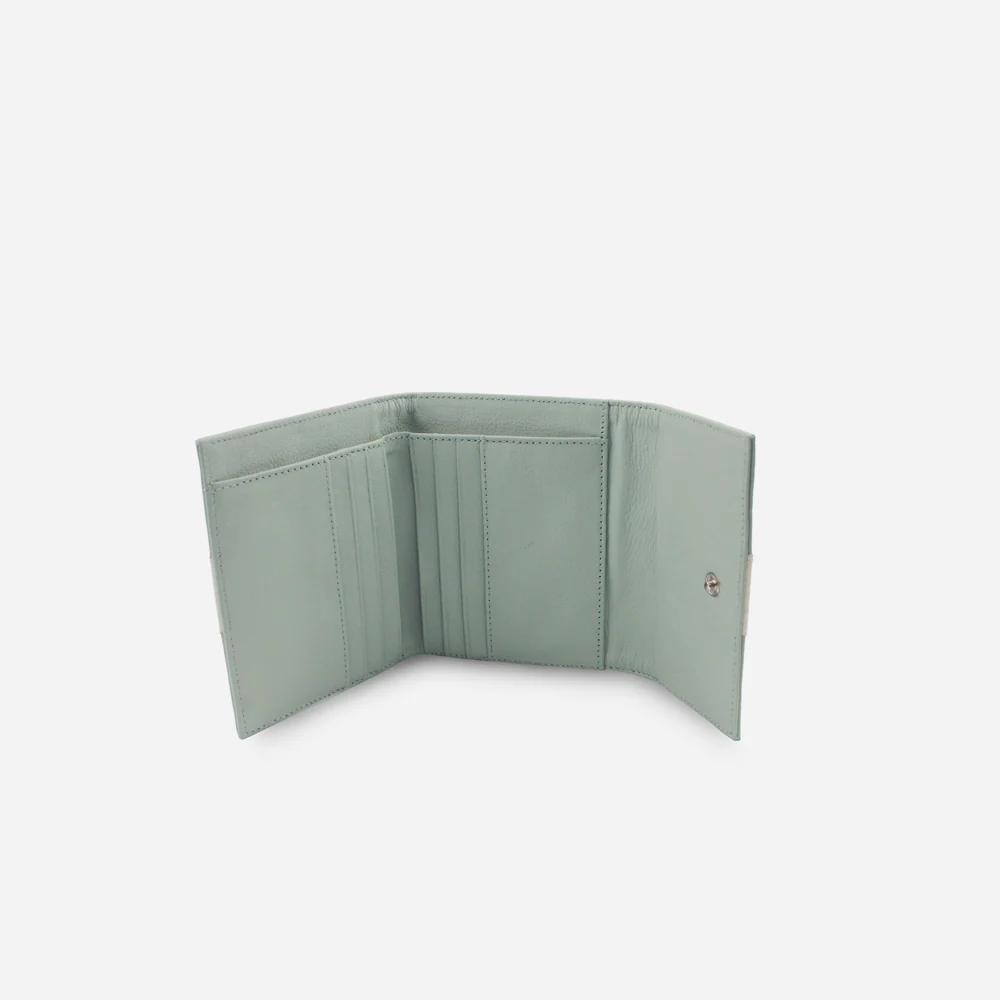 Billetera kaira de cuero para mujer - Menta - Image 4