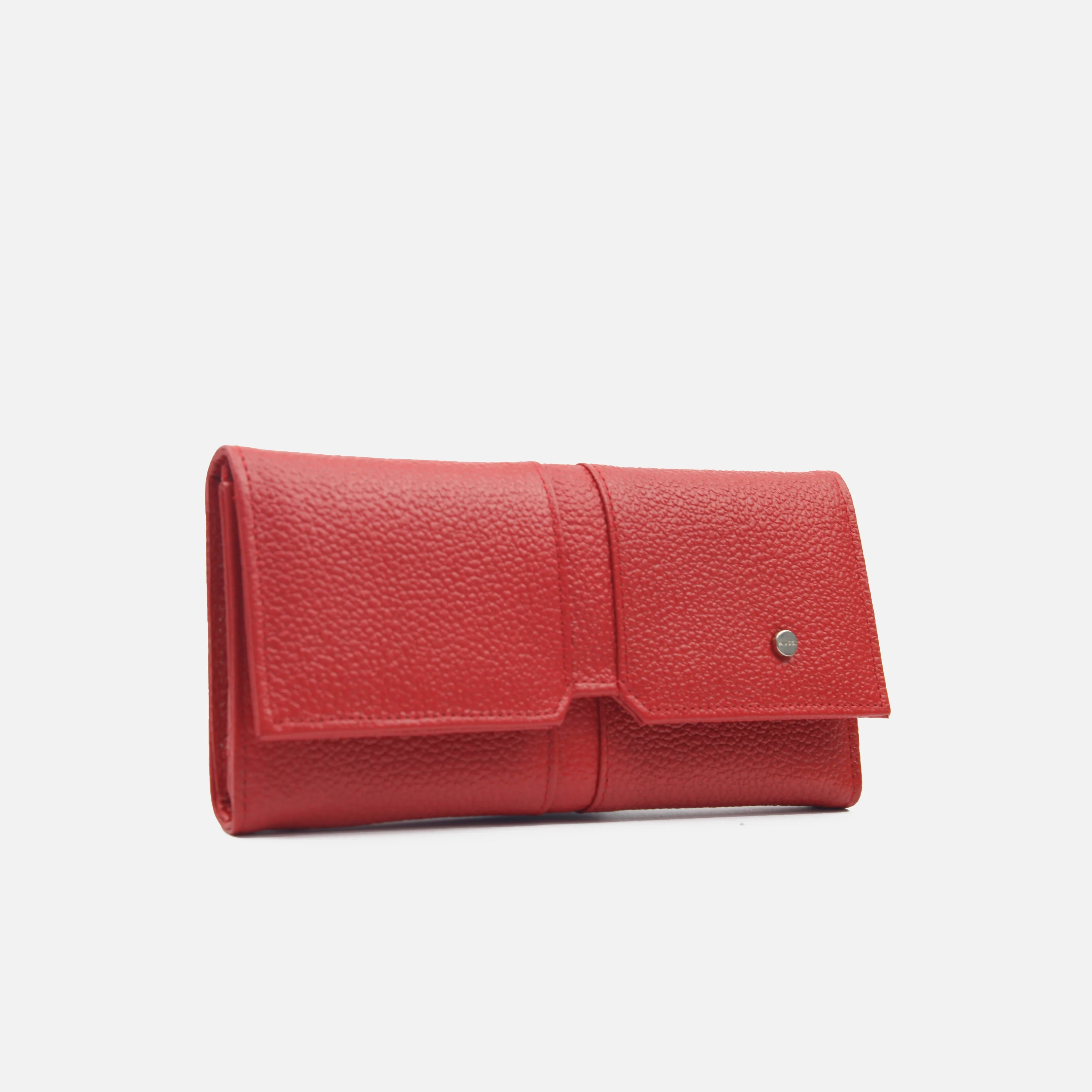Billetera mili de cuero para mujer - Rojo - Image 2