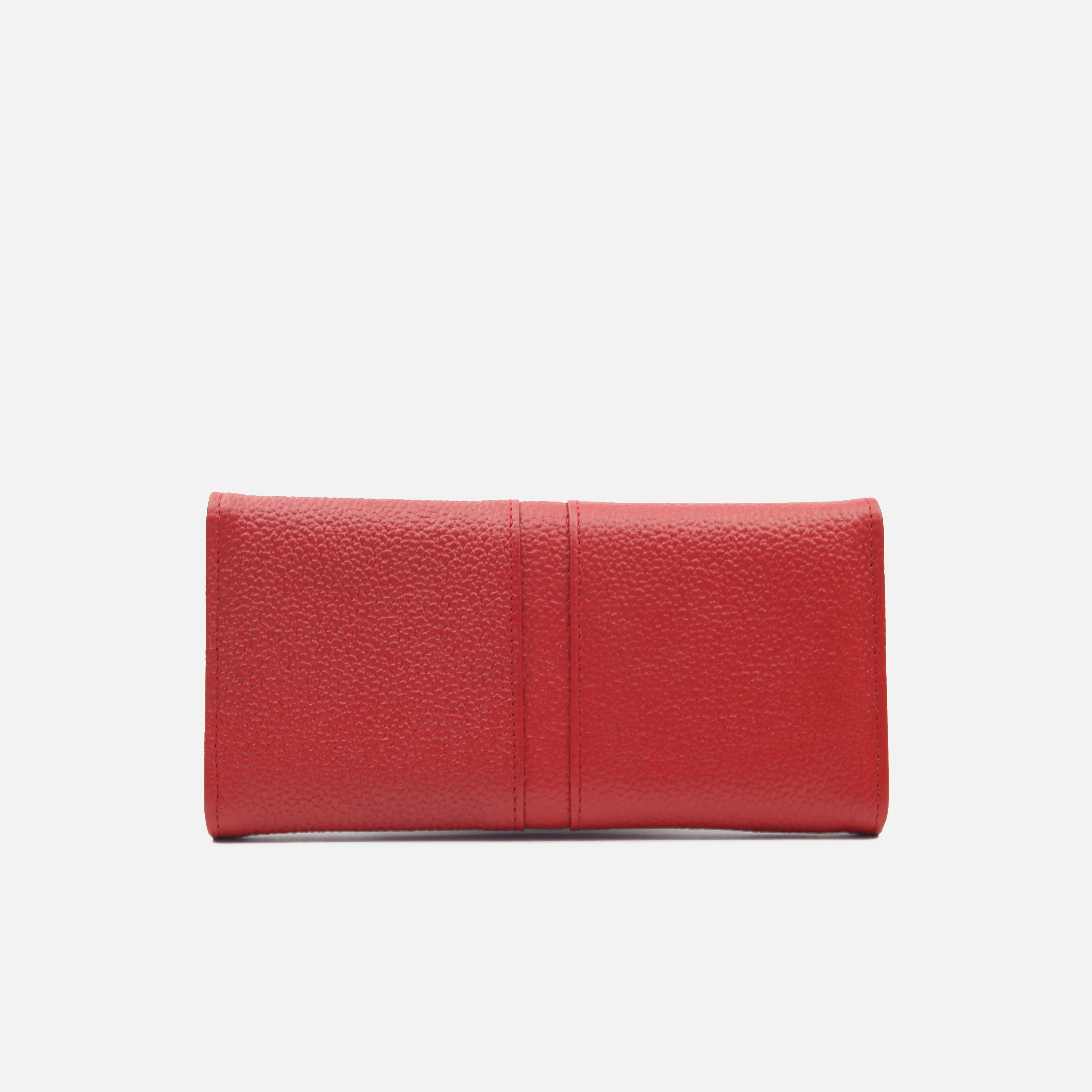 Billetera mili de cuero para mujer - Rojo - Image 3