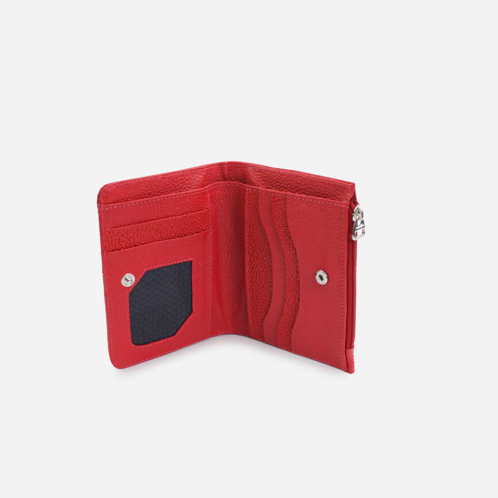Billetera monica de cuero para mujer - Rojo - Image 4