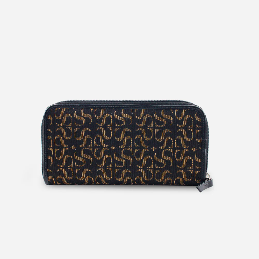 Billetera oliva de textil para mujer - Negro - Image 3