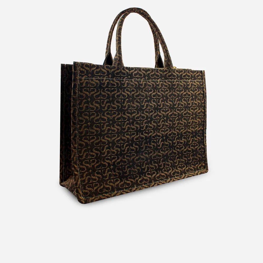 Bolso de mano rosalba  de textil para mujer - Negro - Image 3