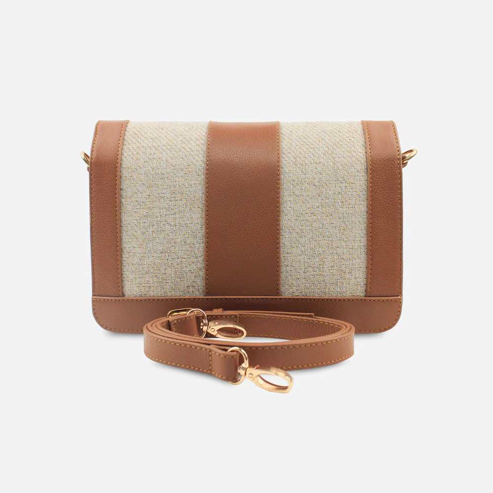 Bolso manos libres alexia de cuero para mujer - Miel - Image 3