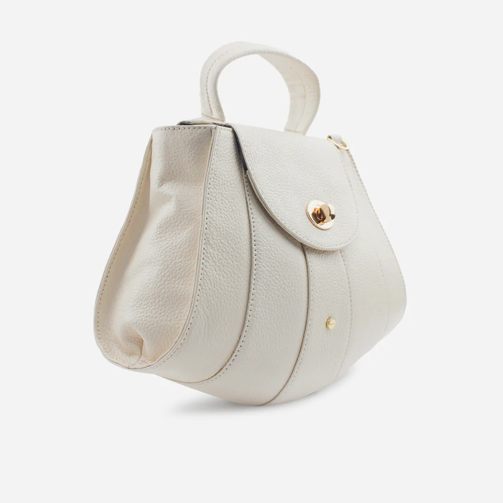 Bolso manos libres antonella de cuero para mujer - Hueso - Image 2