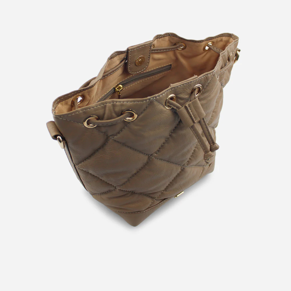 Bolso manos libres aura de sintético para mujer - Taupe - Image 4
