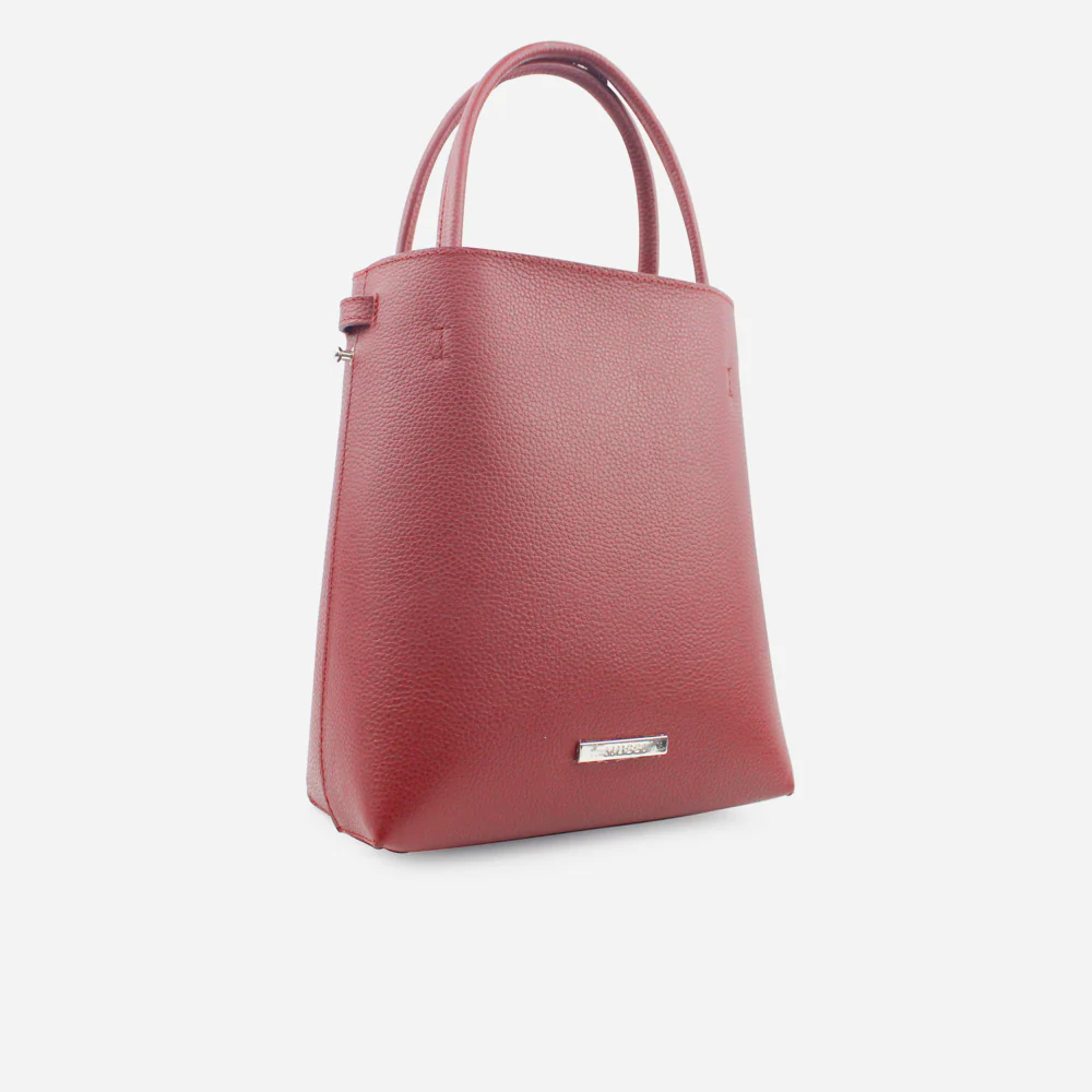 Bolso manos libres brittani de cuero para mujer - Vino - Image 2