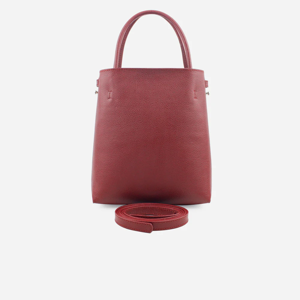 Bolso manos libres brittani de cuero para mujer - Vino - Image 3