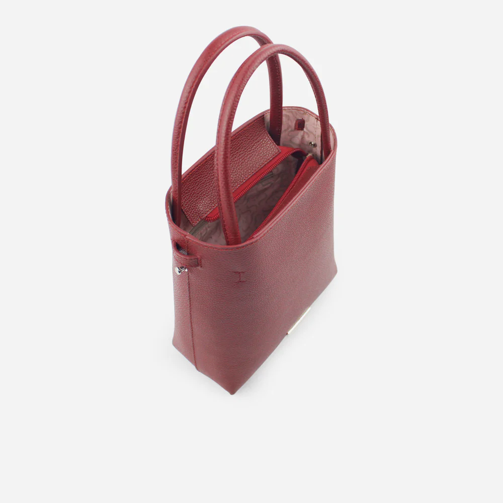Bolso manos libres brittani de cuero para mujer - Vino - Image 4
