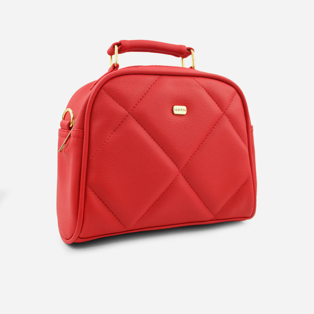Bolso manos libres celeste de sintético para mujer - Rojo - Image 2