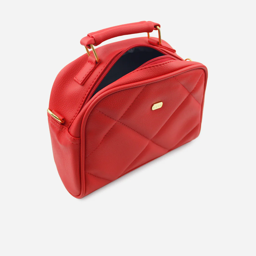 Bolso manos libres celeste de sintético para mujer - Rojo - Image 4