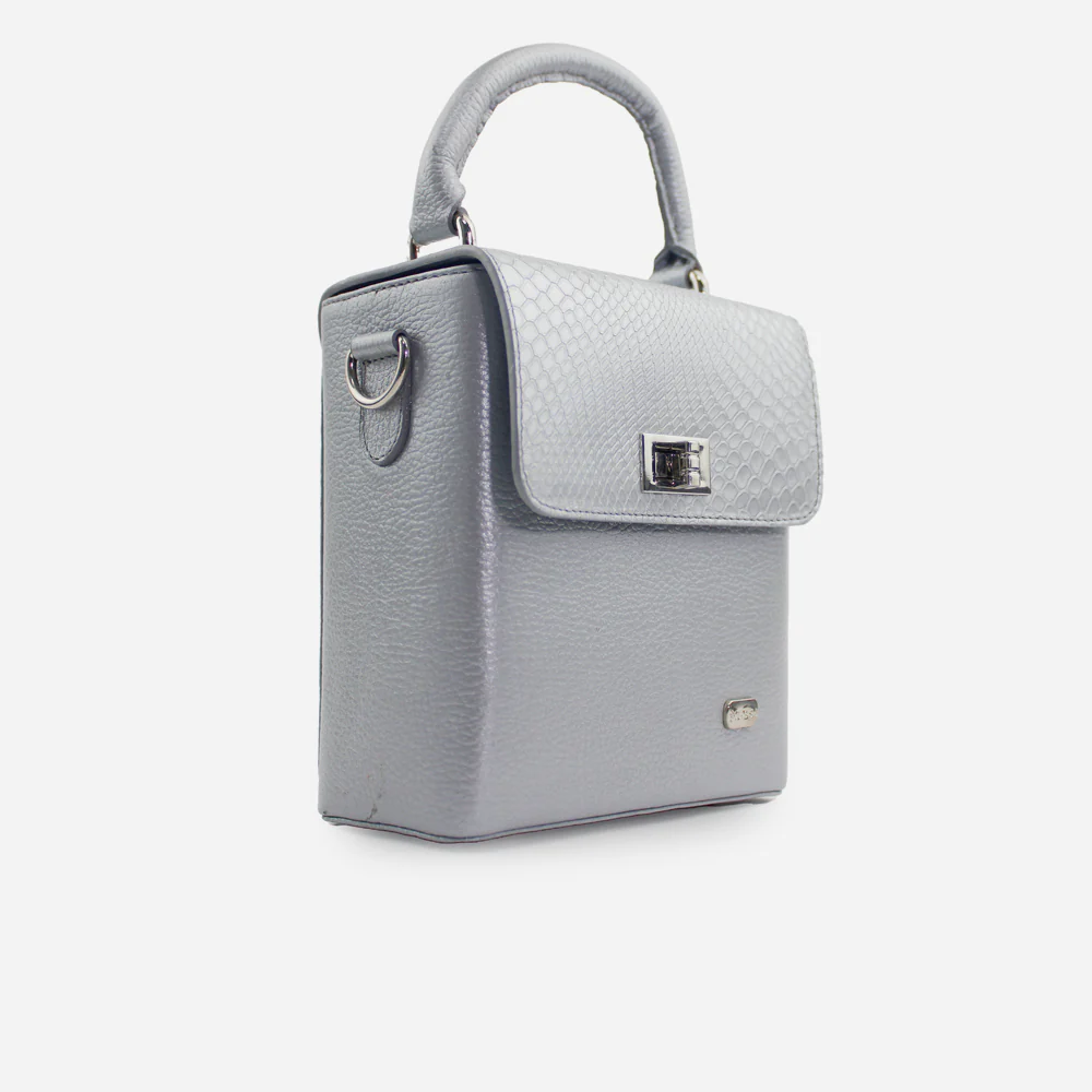 Bolso manos libres dalia de cuero para mujer - Plata - Image 2
