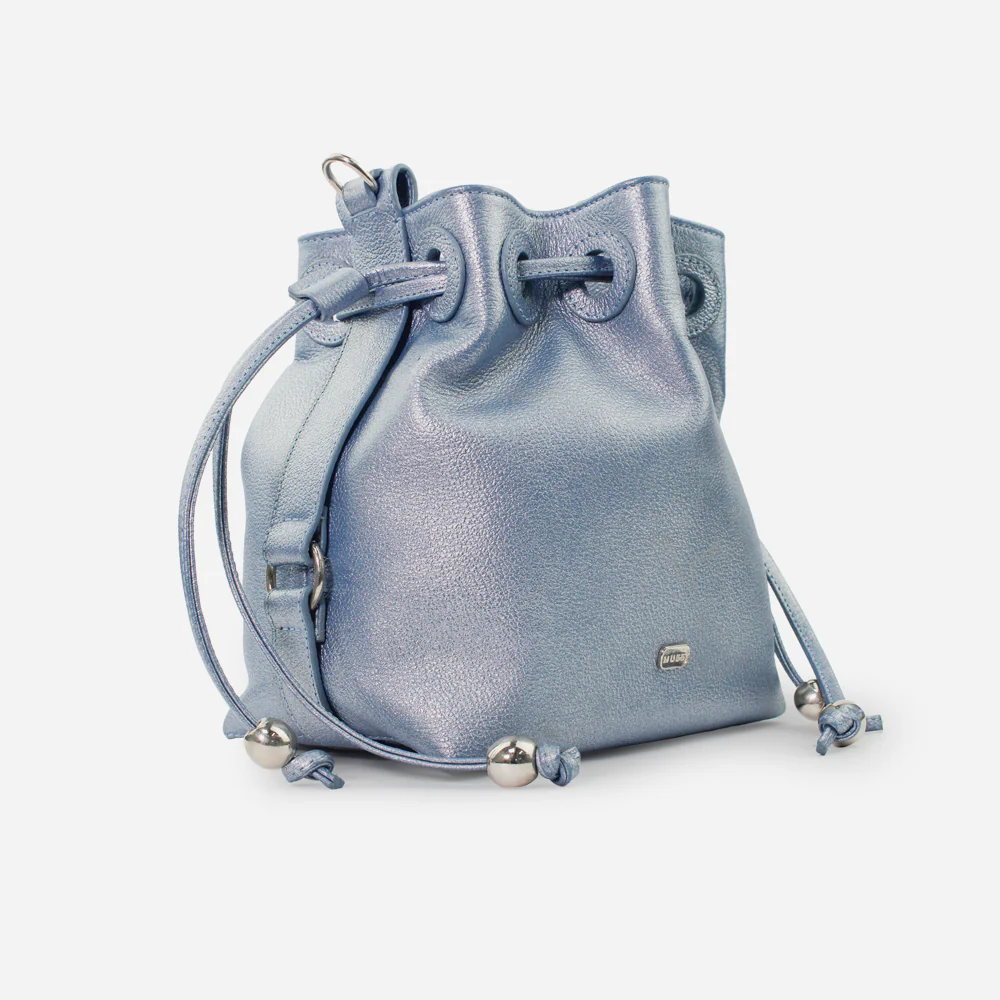 Bolso manos libres estelar de cuero para mujer - Azul - Image 2