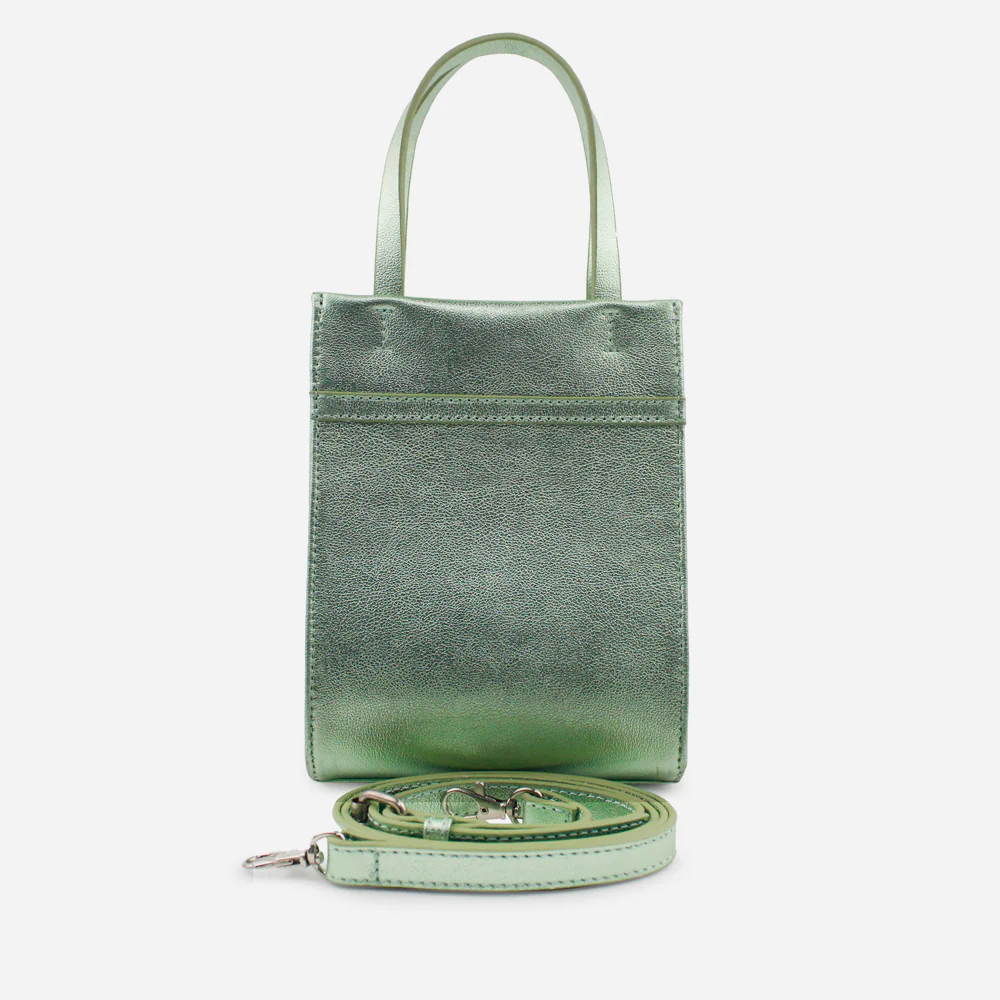 Bolso manos libres kazumi de cuero para mujer - Menta - Image 3