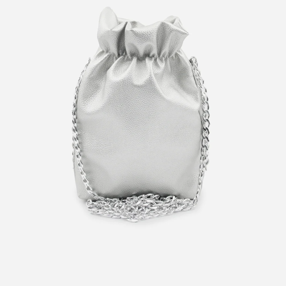 Bolso manos libres siena de cuero para mujer - Plata - Image 3