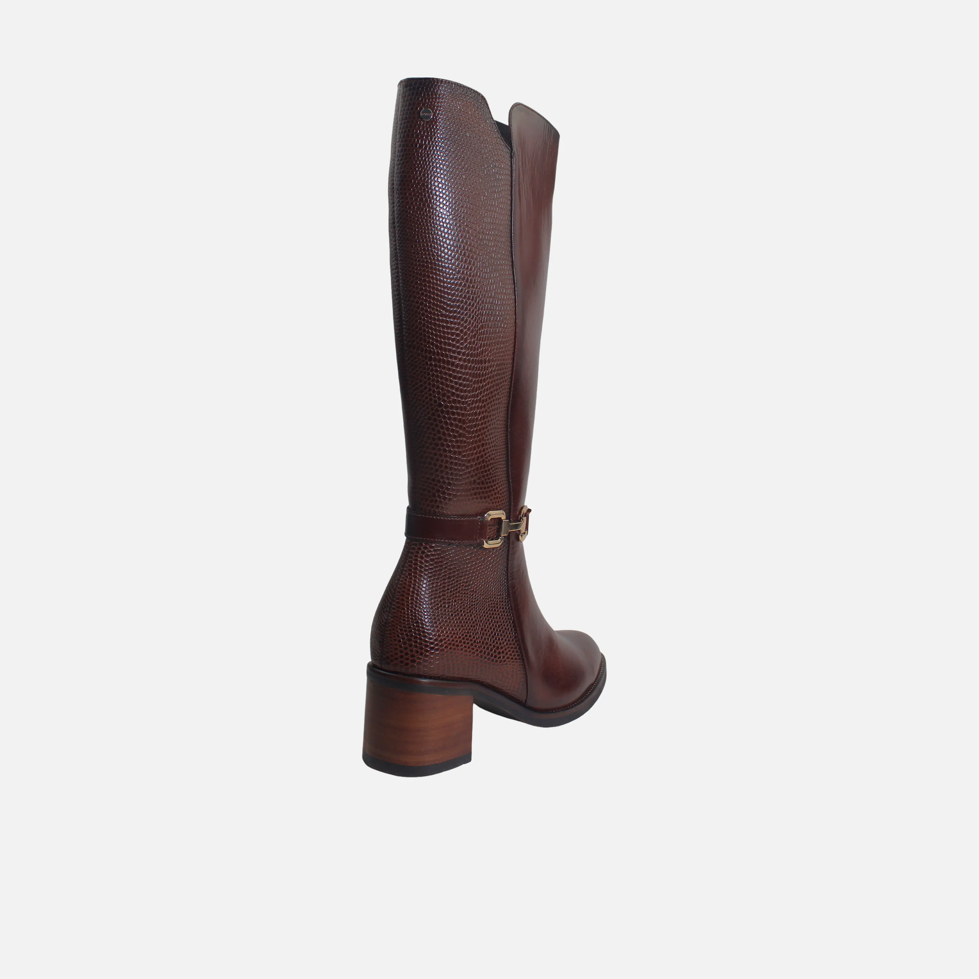 Bota tacon valerie de cuero para mujer - Brandy - Image 3