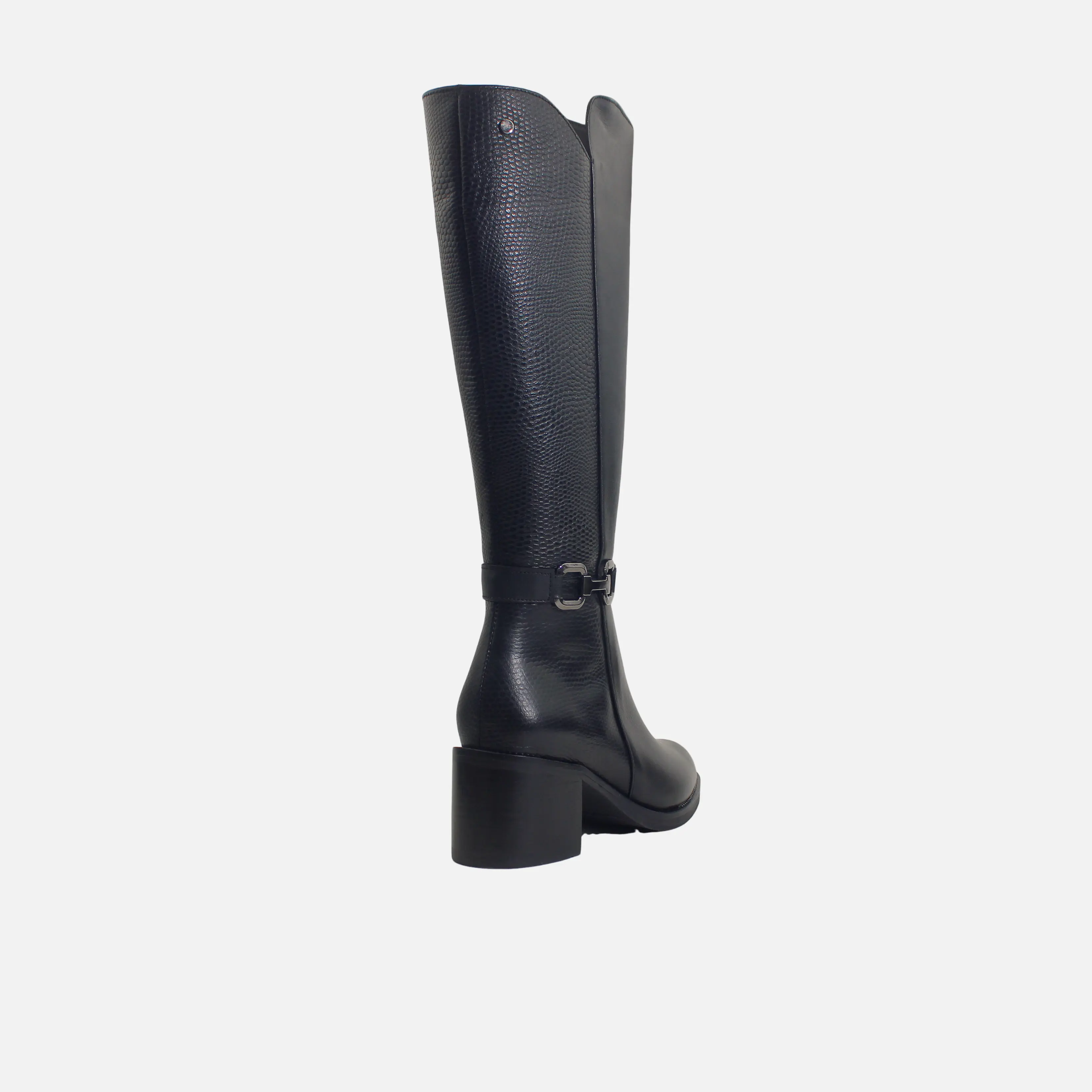Bota tacon valerie de cuero para mujer - Negro - Image 3