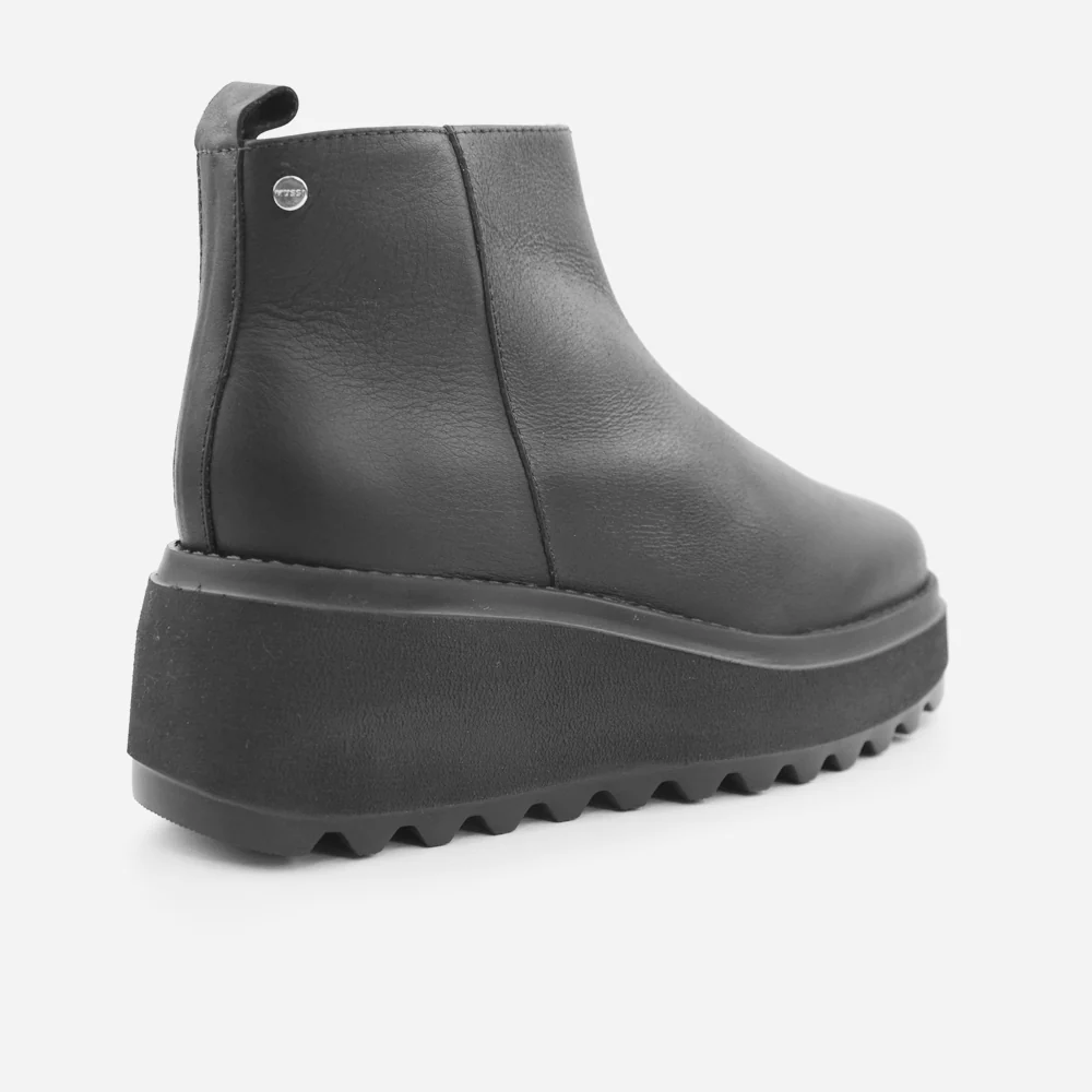 Botin flatform dakota de cuero para mujer - Negro - Image 3