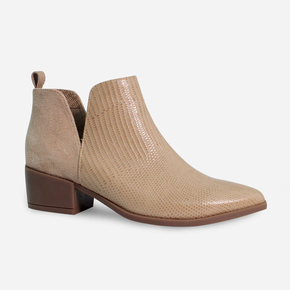 Botin plano lune de sintético para mujer - Taupe - Image 2