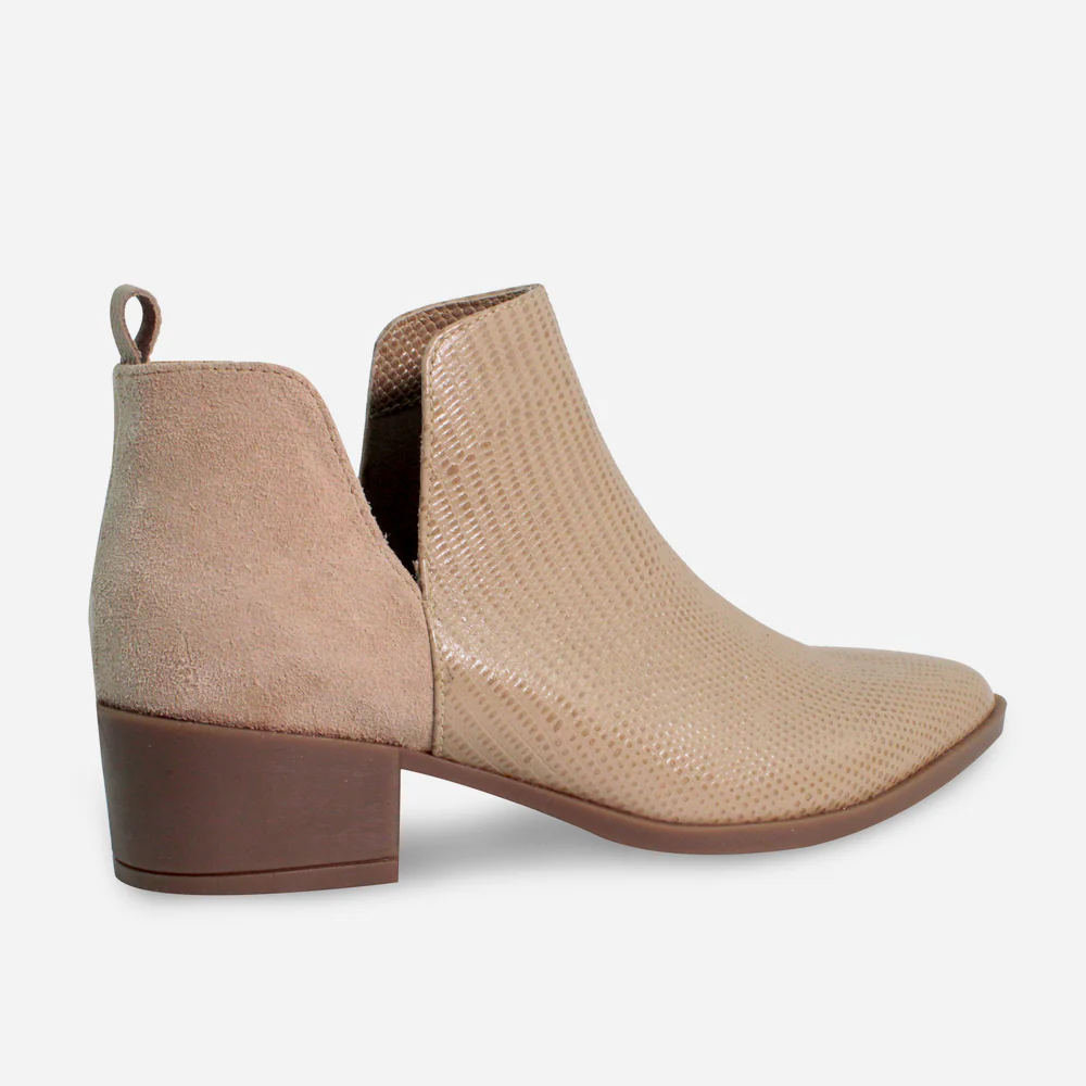 Botin plano lune de sintético para mujer - Taupe - Image 3