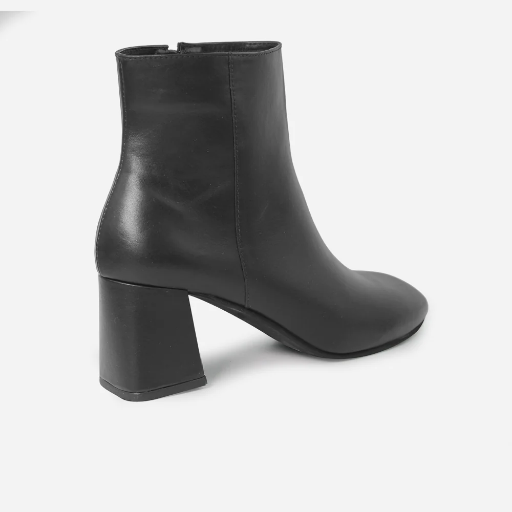 Botin tacon emma de cuero para mujer - Negro - Image 3