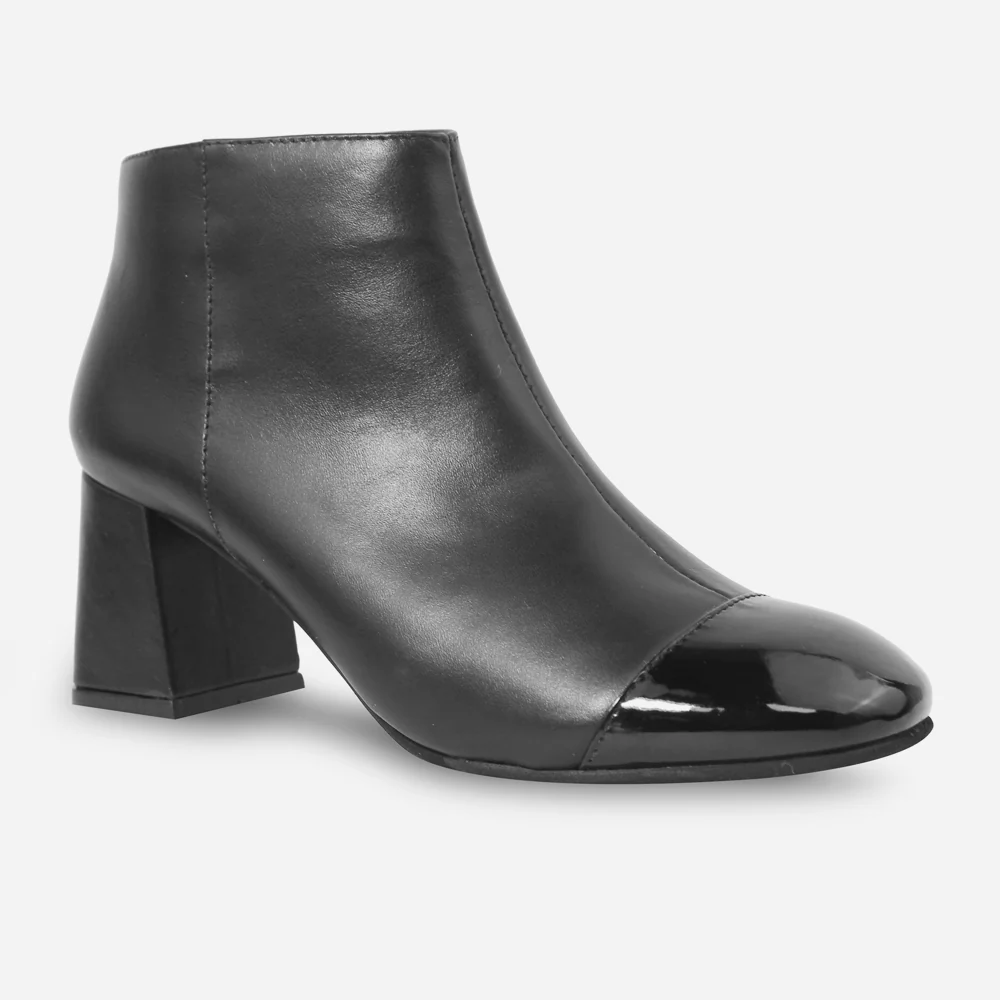 Botin tacon night de cuero para mujer - Negro - Image 2