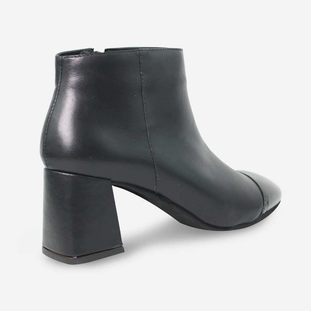 Botin tacon night de cuero para mujer - Negro - Image 3