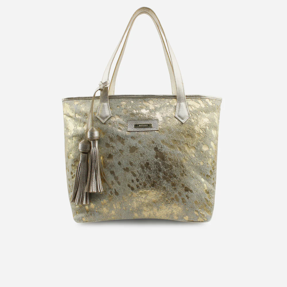 Cartera adela de cuero para mujer - Oro