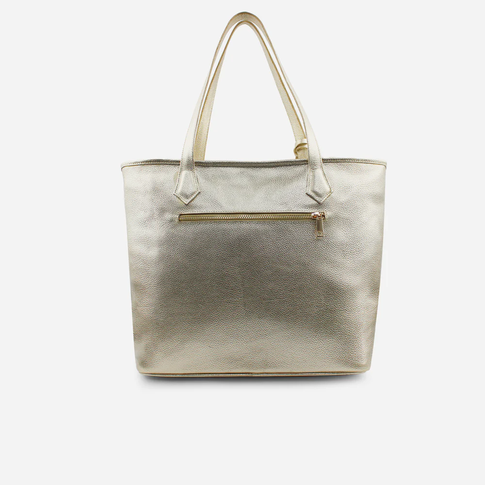 Cartera adela de cuero para mujer - Oro - Image 3