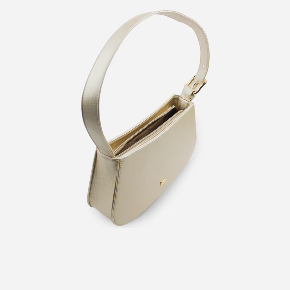 Cartera bella de sintético para mujer - Champaña - Image 4
