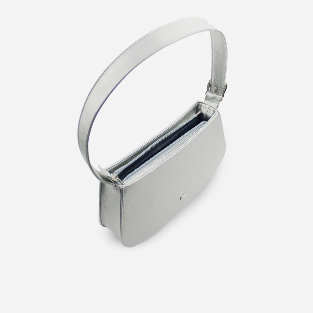 Cartera bella de sintético para mujer - Plata - Image 4