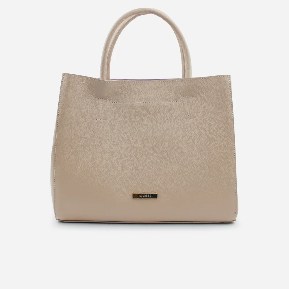 Cartera daphne de cuero para mujer - Nude