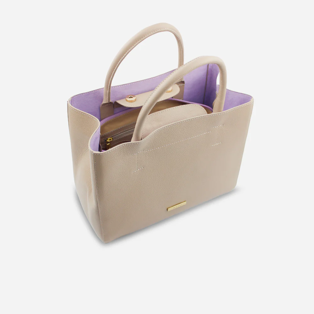 Cartera daphne de cuero para mujer - Nude - Image 4