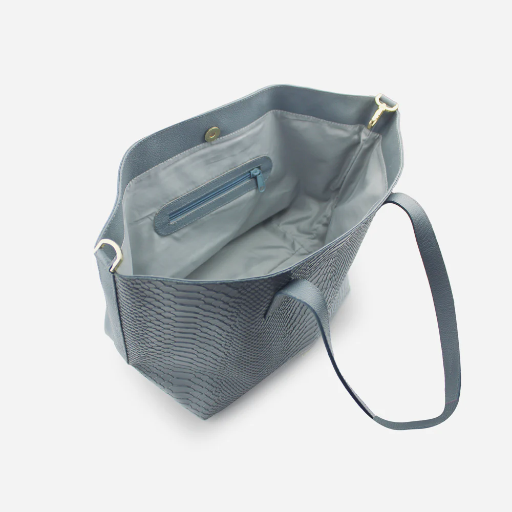 Cartera eleonor de cuero para mujer - Gris - Image 4