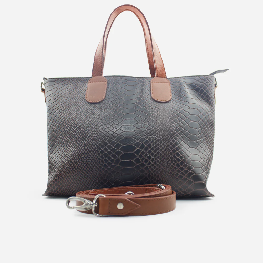 Cartera gema de cuero para mujer - Miel - Image 3