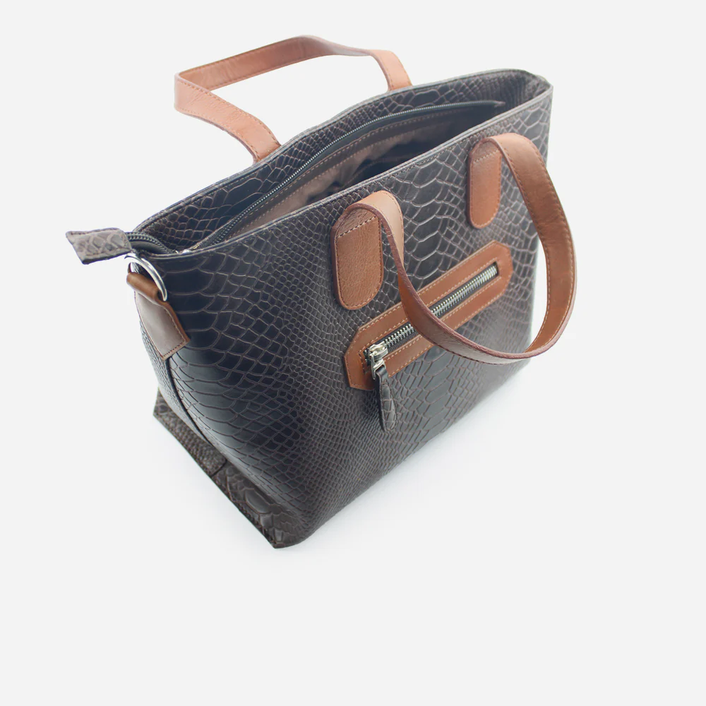 Cartera gema de cuero para mujer - Miel - Image 4