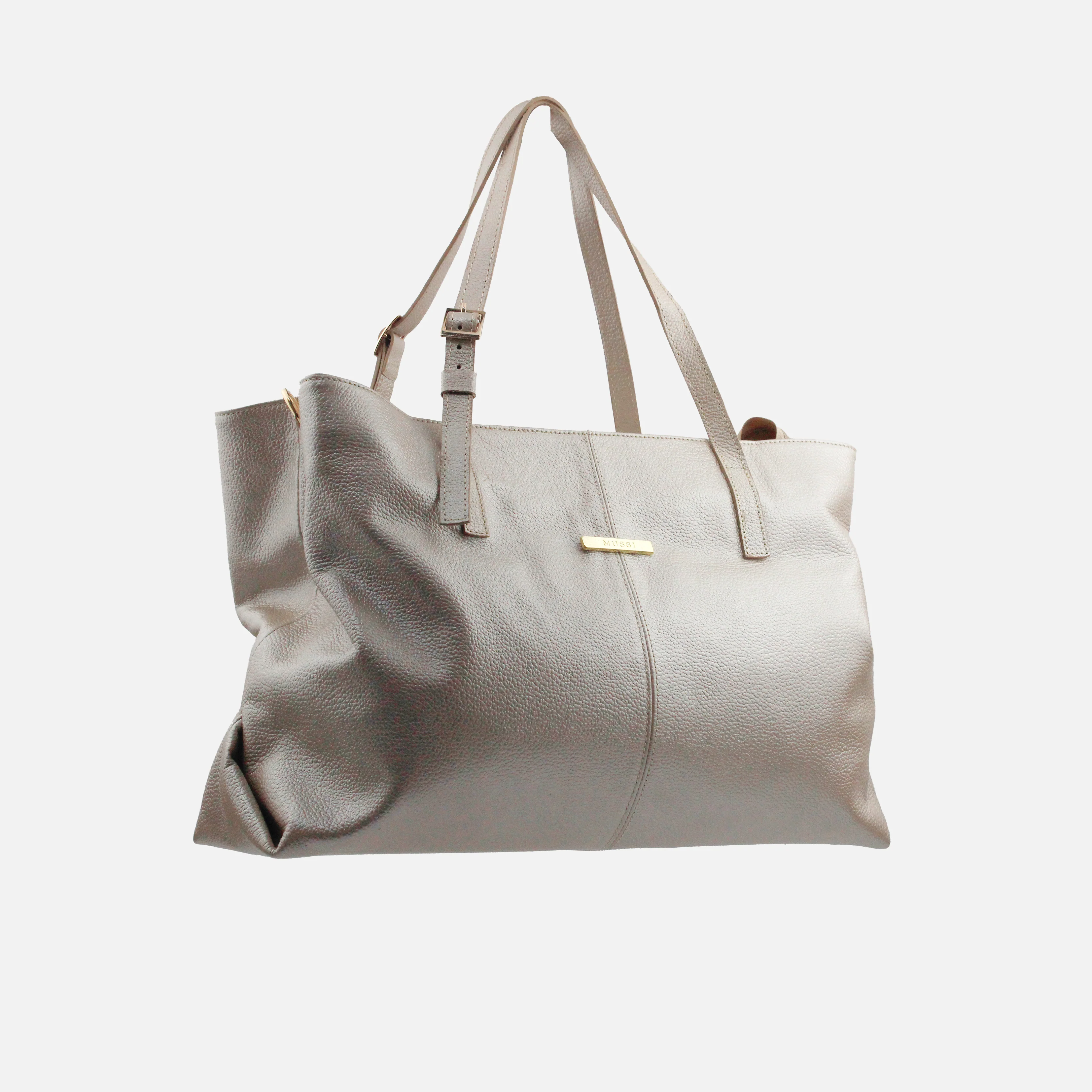 Cartera iliana de cuero para mujer - Champaña - Image 2