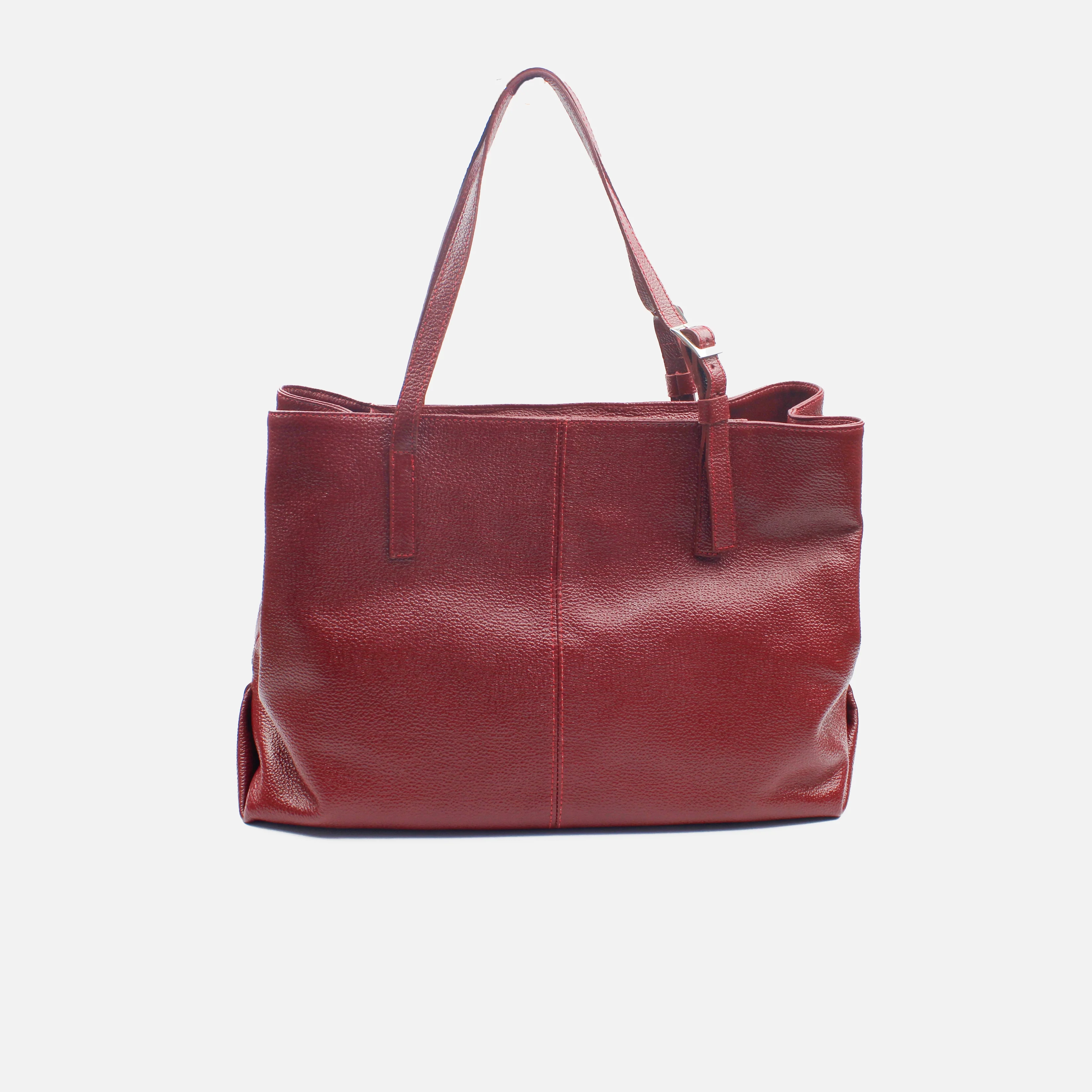 Cartera iliana de cuero para mujer - Vino - Image 3
