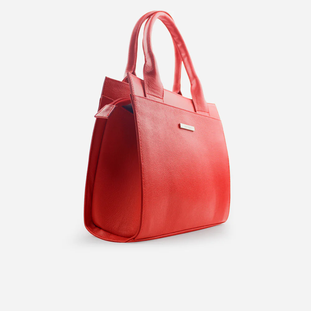 Cartera jada de cuero para mujer - Rojo - Image 2