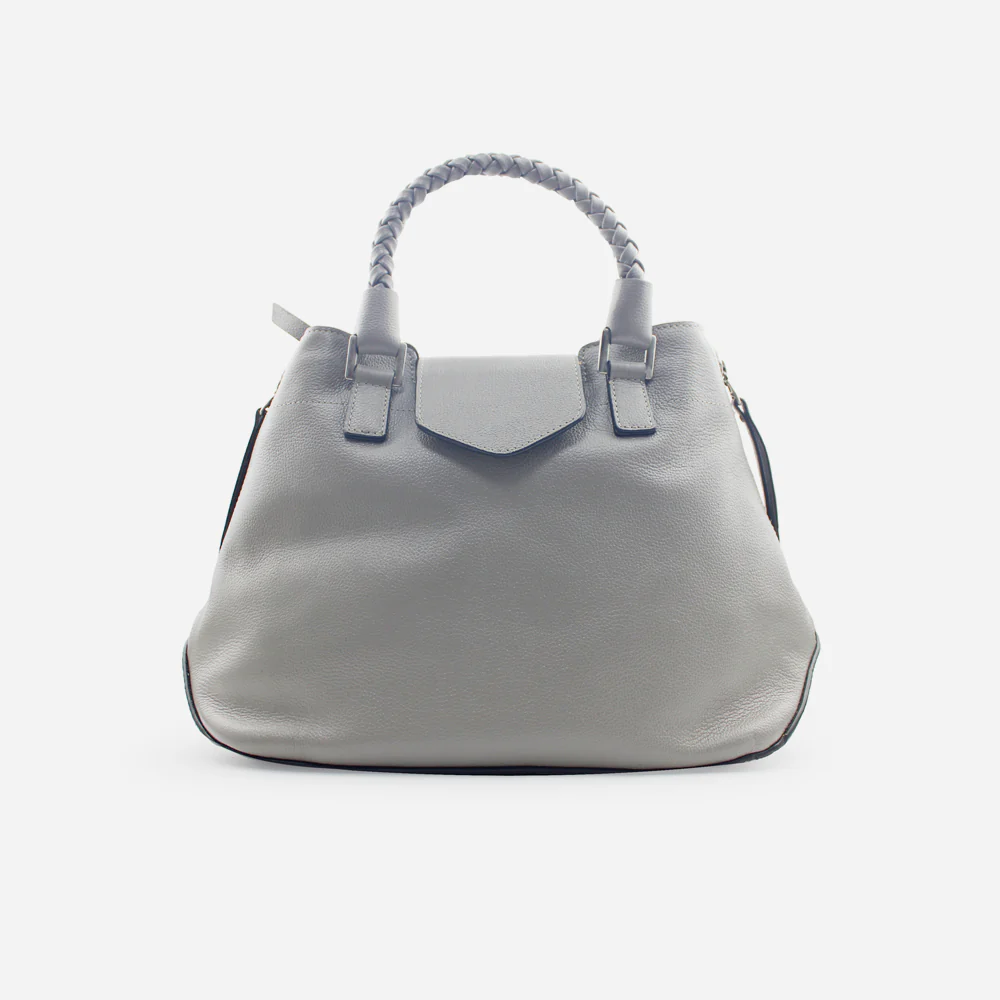 Cartera mara de cuero para mujer - Gris
