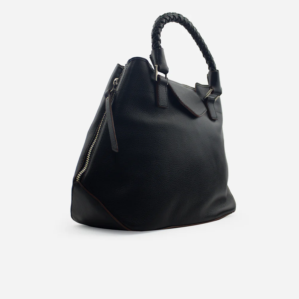 Cartera mara de cuero para mujer - Negro - Image 2