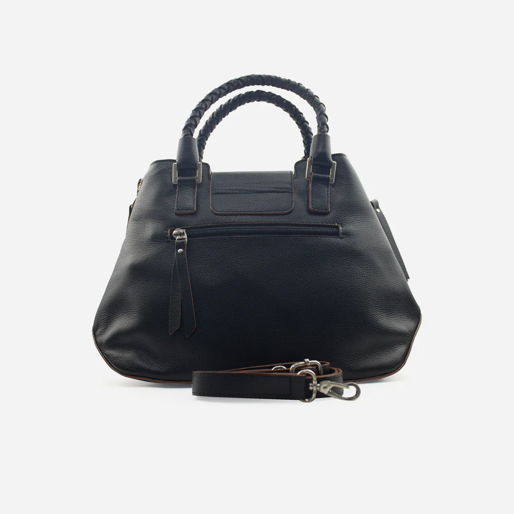 Cartera mara de cuero para mujer - Negro - Image 3