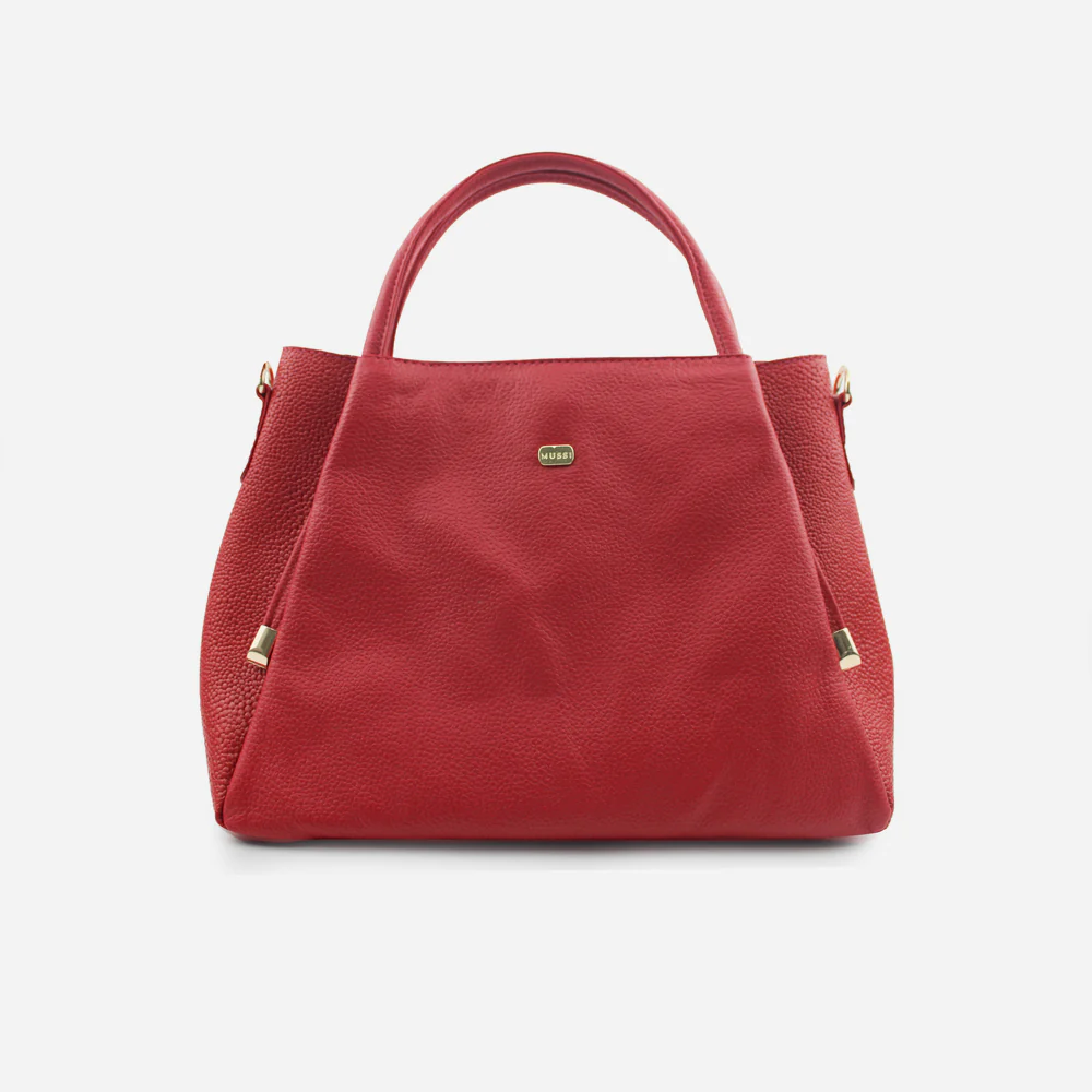 Cartera marzia de cuero para mujer - Rojo