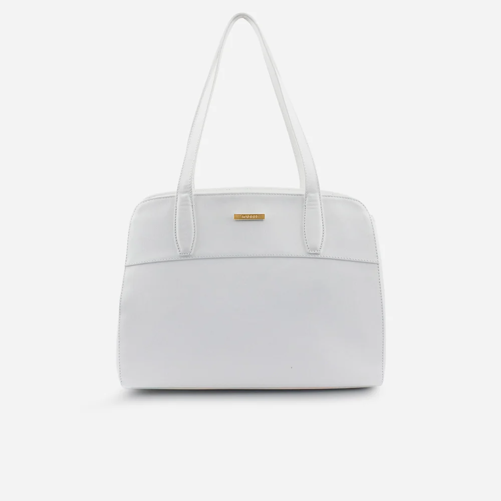 Cartera odona de cuero para mujer - Blanco