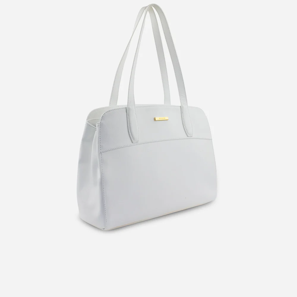 Cartera odona de cuero para mujer - Blanco - Image 2